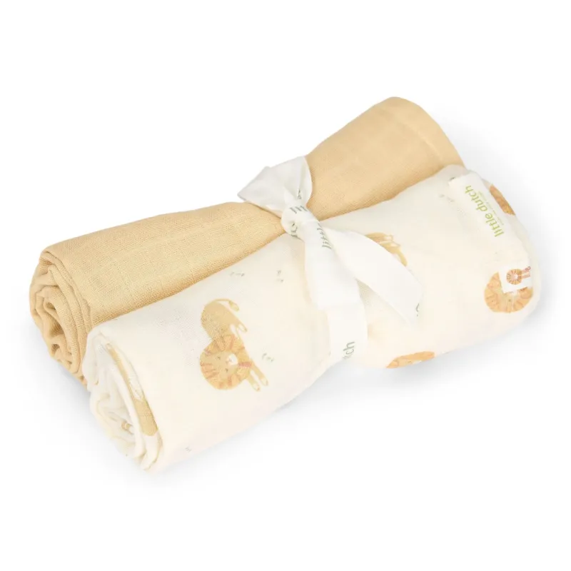 Swaddle set - Geel - 70x70 cm - Safari Leo