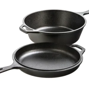 Lodge classic 8.9L round cast iron combo cooking pot, durable and versatile for stovetop and oven use.