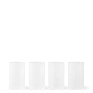 Ripple Verrines in frosted, set of four ribbed glasses in a row
