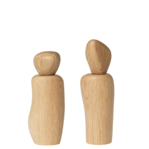 Pebble & Cairn Grinder Gift Set in oak, two sculptural grinders with rounded tops