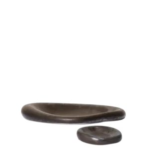 Bellure Centrepiece & Bowl Gift Set in rustic bronze, shallow organic-shaped dishes