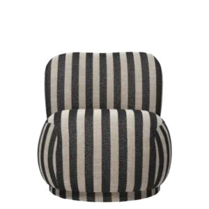 Rico Piccolo Swivel Lounge Chair in Louisiana sand/black stripes