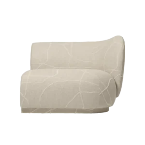 Rico Sofa Armrest Right in Can Lis sand/off-white with raised line pattern