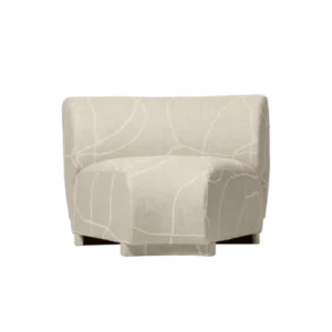 Rico Sofa Corner narrow module in Can Lis sand/off-white with woven line pattern