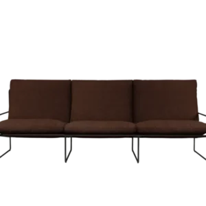 Desert 3-seater sofa in chestnut Pure Bouclé with black frame