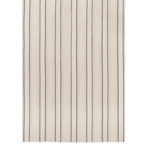Twill Bedspread in off-white with black stripes, single size, spread flat