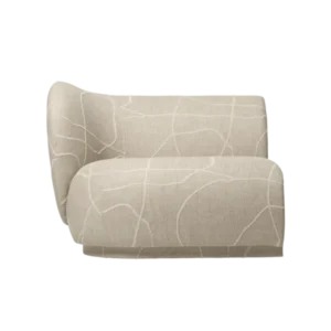Rico Sofa Armrest Left in Can Lis sand/off-white with raised line pattern