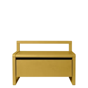 Little Architect Storage Bench in yellow with low back and pull-out drawer
