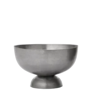 Tumbled Champagne Cooler in stainless steel, rounded bowl on a pedestal base