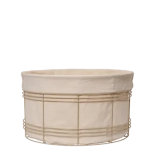 Fio Basket low in cashmere with natural canvas liner