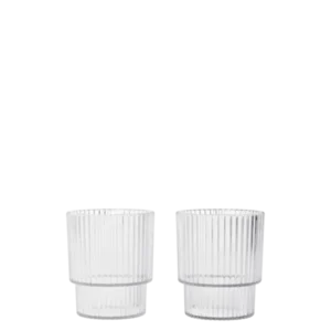 Ripple Kids Cups in clear, set of two ribbed tumblers