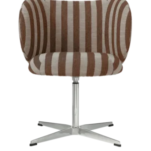 Rico Dining Chair with swivel base in Louisiana sand/chocolate stripes
