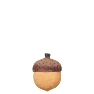 Acorn Hand-carved Hook in natural with painted brown cap
