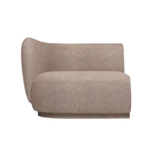 Rico Sofa Armrest Left in Main Line Flax coffee, curved upholstered module