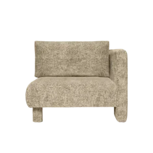 Dase Sofa Armrest Right in Poppy Velvet butter/black with upholstered legs