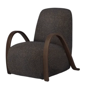 Buur Lounge Chair in Vanir black/honey with curved oak armrests