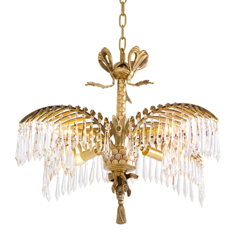 Golden Art Deco Chandelier Hildebrandt | Eichholtz Miami
