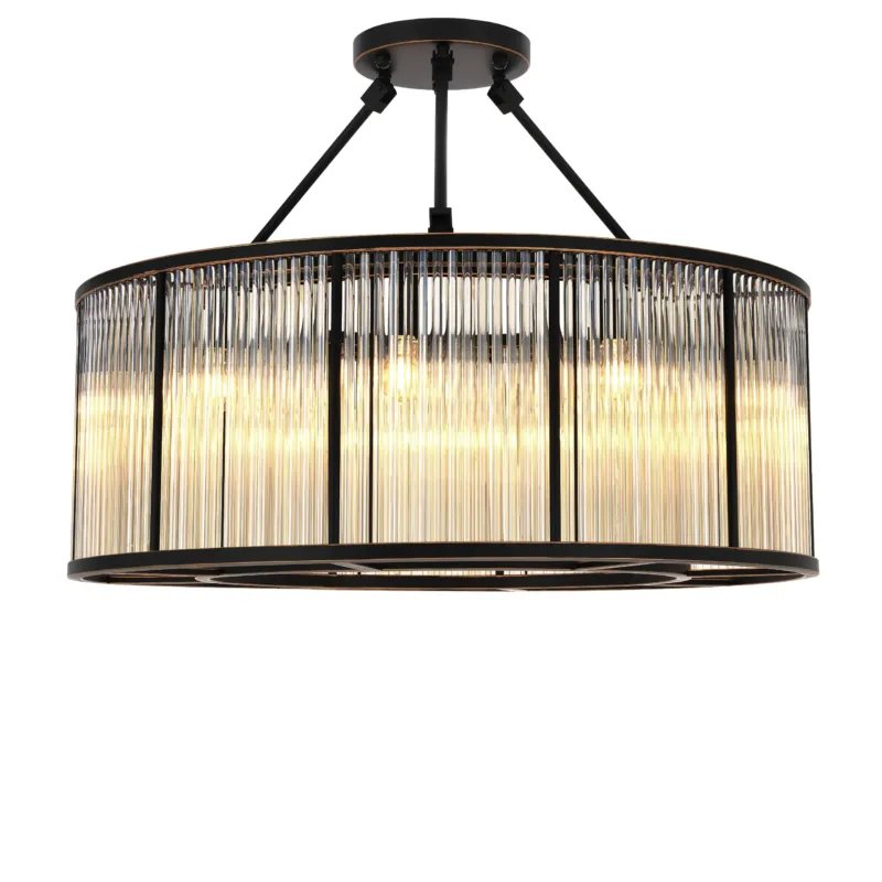 Glass Drum Ceiling Lamp Bernardi | Eichholtz Miami