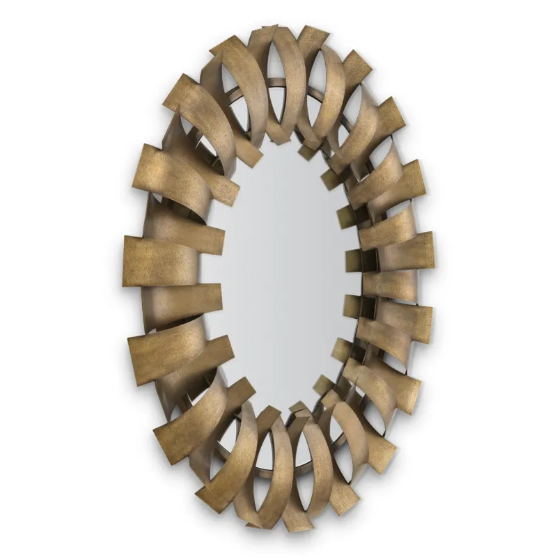 Vintage Brass Round Mirror Thatcher | Eichholtz Miami