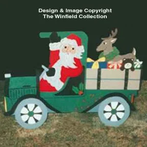 Santa In Old Truck Woodcraft Pattern(F)