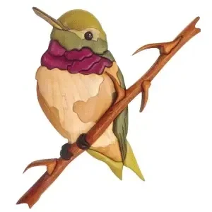 Ruby Throated Hummingbird Intarsia Design Pattern - The Winfield Collection