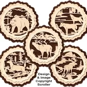 Layered Wildlife Coaster Pattern Set #1 - The Winfield Collection