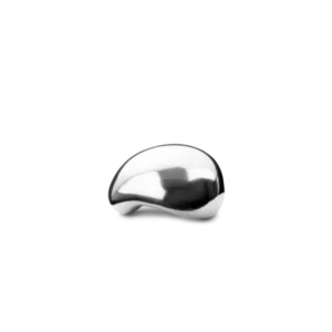 Sculptural Object in stainless steel, curved organic form with polished surface