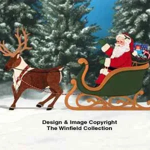Realistic Santa & Reindeer Pattern Set