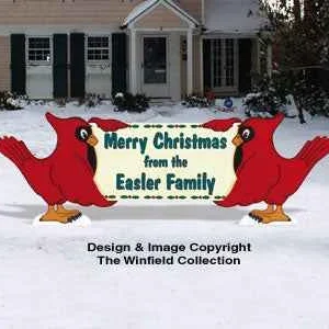Cardinal Holiday Greeting Wood Pattern