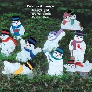 Playful Snowmen Woodcraft Pattern