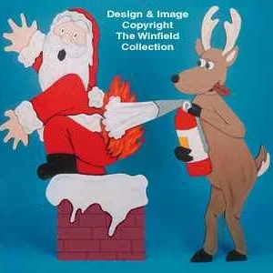 Flaming Santa Woodcraft Pattern
