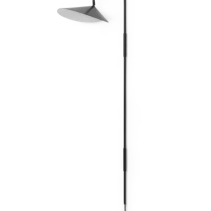 Arum Swivel Wall Lamp Tall in black with curved arm and cone shade