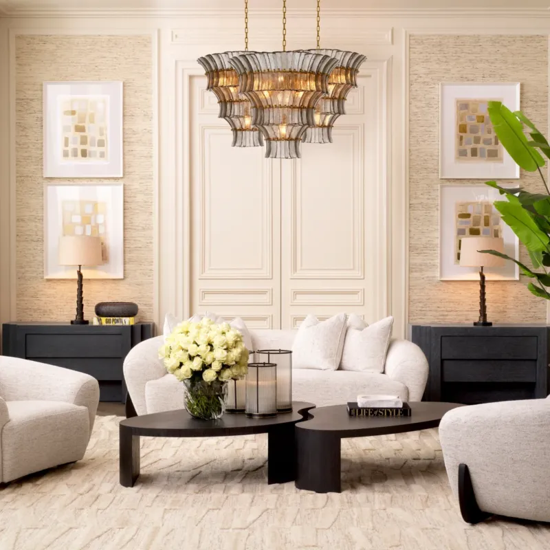Glass Tiered Chandelier Toscano | Eichholtz Miami