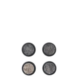 Herman Chair Wood Felt Feet in black, set of 4 round felt pads seen from above
