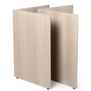 Mingle Table Legs in natural veneer, pair of V-shaped panel legs