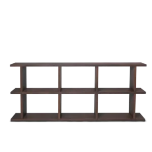 Kona Bookcase 3x2 in dark stained oak with six open compartments