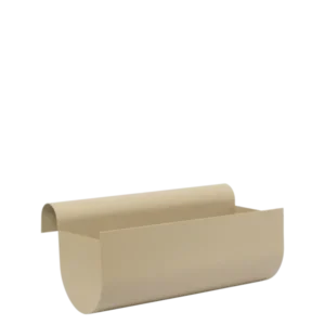Uma Balcony Box in cashmere, medium, curved box with hanging lip