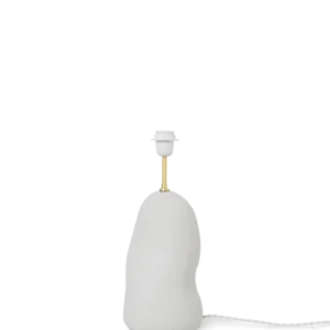 Hebe Lamp Base in off-white, medium, organic ceramic shape with cord