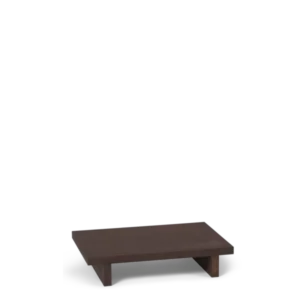 Kona Side Table in dark stained oak, low rectangular top on two plank legs