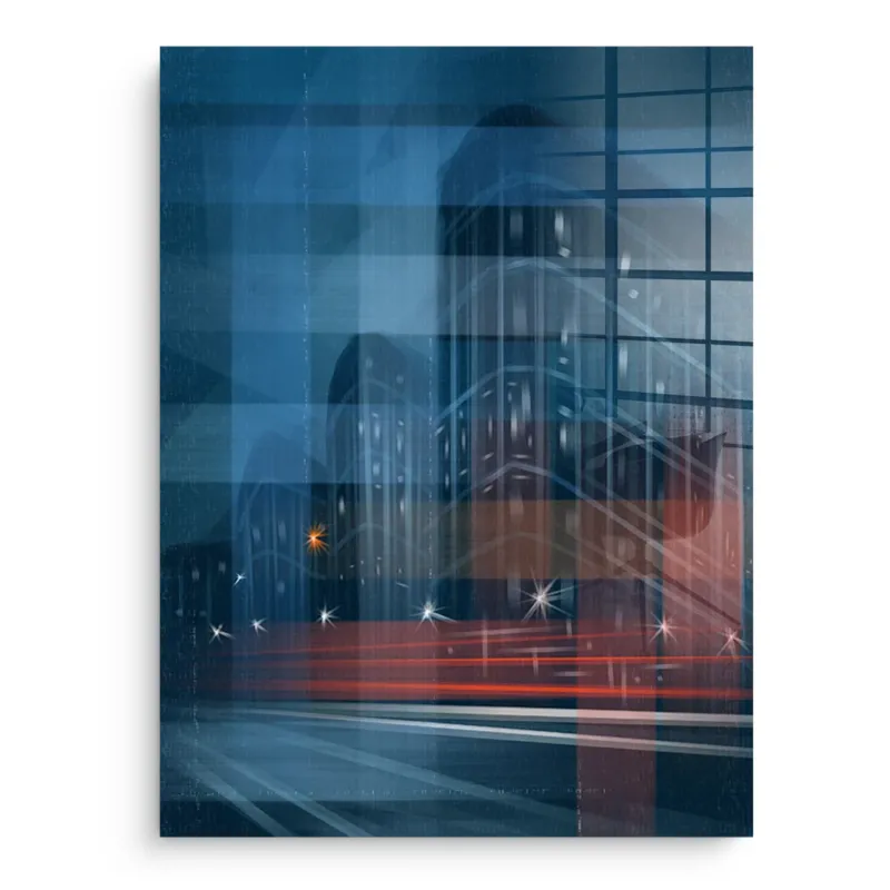 Abstraction of the Blind Morning City Acrylglasbild ohne Rahmen