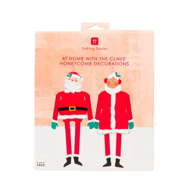 Lustige Weihnachtsdekoration Santa und Frau Claus 2er-Pack