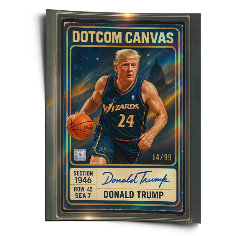 DOTCOMCANVAS Donald Trump Basketball Card Poster - Front Hochformat