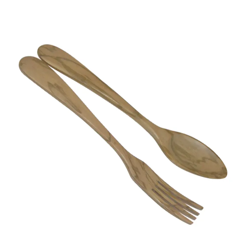 BÉRARD Parisien salad cutlery set with olive handle, 30 cm long, elegant and durable for serving salads.