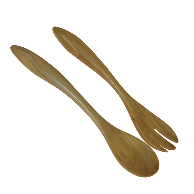 BÉRARD TERRA salad fork in olive green, 30 cm, stainless steel salad cutlery with ergonomic handle design.