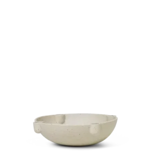 Bowl Candle Holder in sand, large ceramic bowl with four candle sockets
