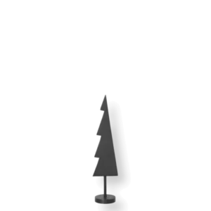 Winterland Black Brass Tree in solid black on a round base