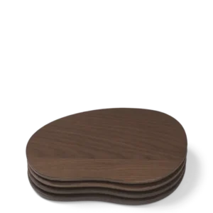 Cairn Butter Boards in dark brown, set of 4 stacked organic shapes