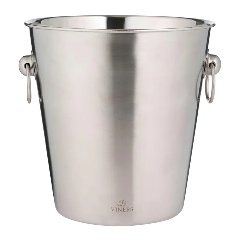 VINERS stainless steel champagne bucket in silver, showcasing its sleek design and polished finish.