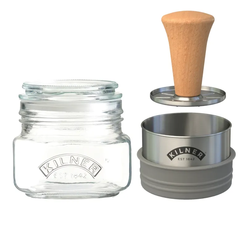 KILNER Gucamole-Set with 500ml clear container for making and storing guacamole, includes utensils and serving bowl.