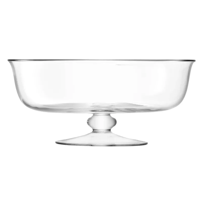 LSA Serve serving bowl in clear glass, 31cm diameter, with a modern design for serving salads, pasta, or snacks.